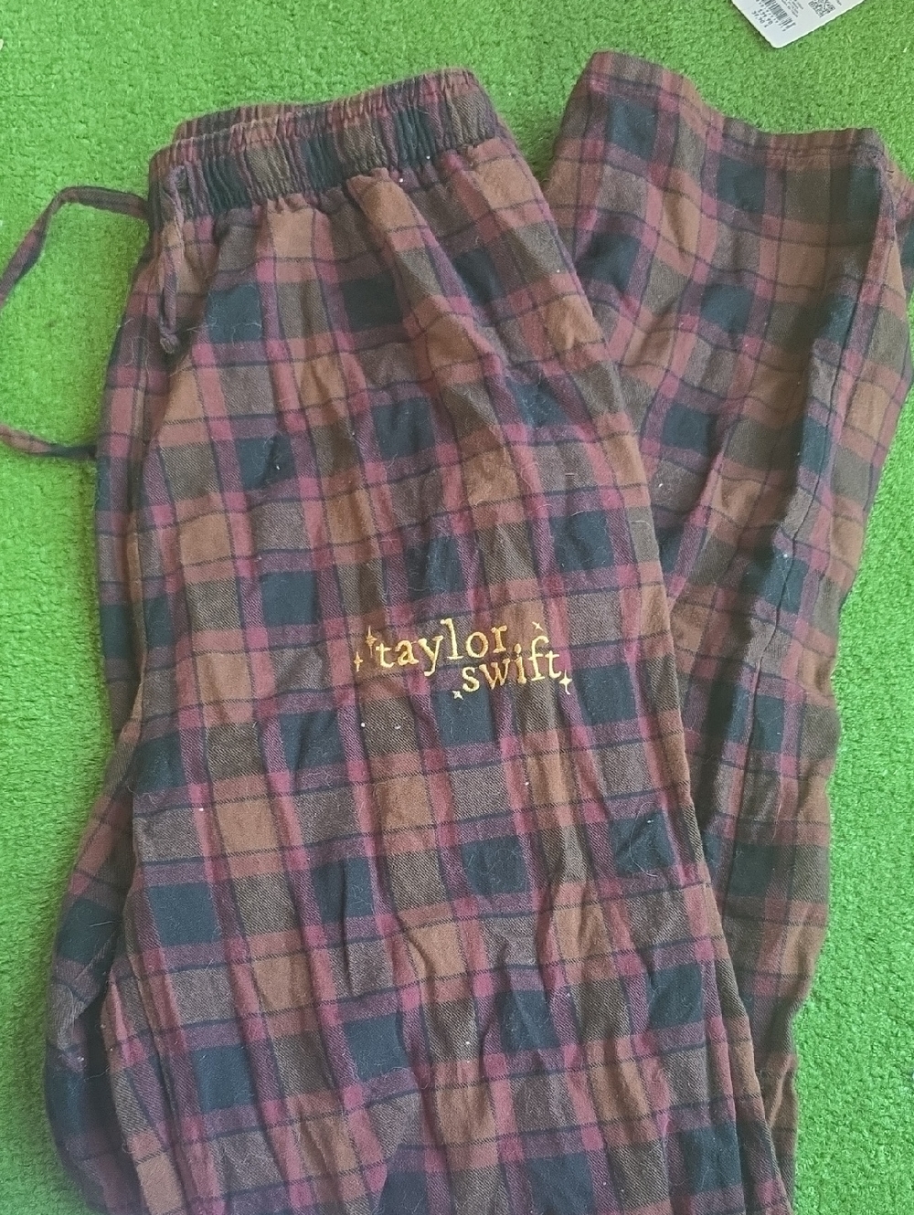 Taylor Swift Official Merch Evermore Plaid Flannel Pajama Pants - L